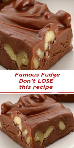 Famous Fudge, Sweet Deserts, Best Fudge Recipe, Homemade Fudge Recipes, Fudge Recipes Chocolate, Oatmeal Cake, Fudge Bars, Fudge Recipes Easy, Cheese Spaghetti