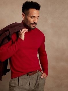 When temperatures drop, swap collared shirts for this turtleneck sweater to add a an elevated, yet at-ease feel to any look.  It's knit from a luxuriously soft, sumptuously warm yarn spun for us by the masters of textile innovation at Italy's Zegna Baruffa.  Turtleneck.  Straight hem.  Standard fit.  Long sleeves.  Hits at the hip.  Body length (size M): Regular 27", Tall 28. 5" Sleeve length: Regular 34", Tall 35. 5" Model: Size M, 6'2" (188cm).  Wash inside out. Hand wash cold, dry flat, cool Snug Turtleneck Sweater For Layering, Classic Knit Turtleneck Sweater, Classic Knit Turtleneck For Fall, Fitted Polo Sweater With Ribbed Collar For Layering, Classic Knit Turtleneck For Winter, Solid Merino Wool Tops For Winter, Winter Turtleneck Polo Sweater For Layering, Cashmere Turtleneck Tops For Winter, Solid Turtleneck Polo Sweater For Fall