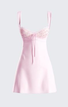 #pinkdress #pink #barbie #cute #lightpinkaesthetic #finesse Doll Activities, Lace Babydoll Dress, Pink Mini Dress, Grad Dresses, Hoco Dresses, Pink Mini, Satin Bow, Really Cute Outfits, Pink Mini Dresses