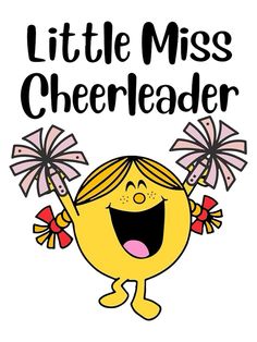 a little miss cheerleader with two pom poms