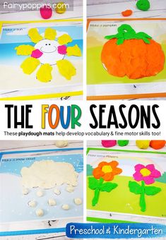 the four seasons activities for kids to play with and learn how to make paper flowers