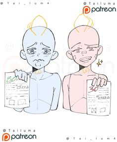 two people with different facial expressions holding papers