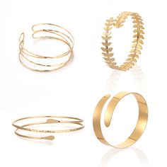 PRICES MAY VARY. 【Simple and stylish design】This 18k gold-plated gold accessories for women showcases a simple yet sophisticated style. These gold bangles for women add an understated yet eye-catching touch to your look with minimalist elegance 【Comfortable upper arm fit】The thin design of arm jewelry upper arm comfortably wraps around your upper arm just above the elbow, creating a stylish gold cuff while ensuring a comfortable wearing experience all day 【Suitable for all occasions】Whether it is daily wear or a special occasion, these cuff bracelets for women add a touch of elegance to any look. These gold arm cuffs are perfect for being the highlight of your look 【Perfect layering】These arm cuffs can be worn layered with bracelets for women or as a focal accessory alone. Greek goddess ac Minimalist Gold Bracelet, Arm Cuff Jewelry, Gold Arm Cuff, Upper Arm Cuff, Bracelet Arm, Arm Bracelets Upper, Upper Arm Cuffs, Arm Bracelet, Gold Bangles For Women