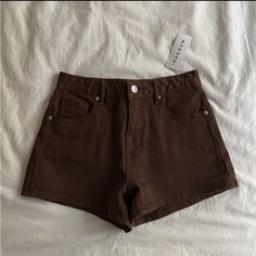 Super Cute Chocolate Brown High-Rise Shorts From Pacsun, New With Tags. Size 24. Original Price $47. Brown Straight Leg Jeans For Summer, Trendy Brown Jeans For Summer, Trendy Brown Summer Jeans, Brown Relaxed Fit Summer Jeans, Trendy Brown Summer Bottoms, Brown Cotton Shorts For Day Out, Brown Cutoff Shorts For Summer, Summer Cutoff Brown Shorts, Brown Denim Jean Shorts For Summer