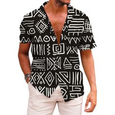 PRICES MAY VARY. Comfortable Material: 3x african shirt are made of premium 95% polyester and 5% spandex material, which is soft, comfortable, and has an excellent touch when worn. Multiple Sizes: men dashiki african shirt come in a variety of sizes, from S to 3XL. No matter what your body type is, you can find a african shirt that fits you perfectly and looks great on you. Multi Occasion: mens african print dashiki shirts are perfect for themed parties, African festivals, beach vacations, and e African Dashiki Shirt, African Shirt, African Print Shirt, African Blouses, Dashiki Shirt, African Shirts For Men, African Dashiki, 70s Outfits, African Shirts