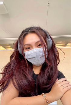 Hair Inspo Korean, Red Hair Burgundy, Red Hair On Brown Skin, Deep Cherry Red Hair, Cherry Brown Hair, Black Cherry Hair Color, Cherry Cola Hair, Black Cherry Hair, Cherry Hair Colors