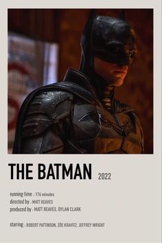 the batman movie poster is shown in black and white