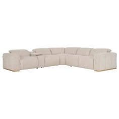 The Galaxy Power Reclining Sectional with 6PCS/2PWR is the modular sofa you didn't know you needed. Made with microsuede fabric and wood, this impressive couch features power in the left and right recliners, power headrests, and a soft-closing storage console that includes an electrical outlet/charging station, built-in USB-A ports and cupholders. Its deep, wide seating just adds to its comfort. Care: When you purchase upholstered furniture, you want to make sure it lasts a long time in your hom Power Reclining Sectional Sofa, Den Furniture, Microsuede Fabric, Crypton Fabric, Sectional Sofa With Recliner, Sectional Sofas Living Room, Storage Console, Power Reclining Sofa, Modern Sectional