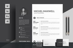 a professional resume template with black and white colors