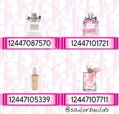 the price of different perfumes is shown