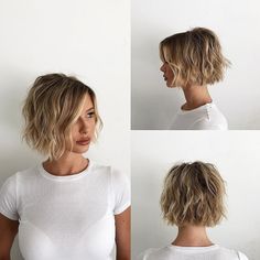 Bob Shag, Bronde Bob, Bob Balayage, Short Curly Haircuts, Super Short Hair, Bob Hairstyles For Fine Hair, Short Layered Haircuts, Penteado Cabelo Curto, Short Hairstyle