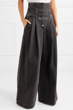 Casual Steampunk, Palazzo Pants Outfit, High Waisted Jeans Outfit, Corset Pants, Sara Battaglia, Caroline Constas, High Rise Wide Leg Jeans, Smart Casual Outfit, Textiles Fashion