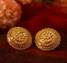 Gold Earrings With Price, Earrings With Price, Manubhai Jewellers, Large Gold Earrings, Gold Jewelry Prom, Small Earrings Gold, 22k Gold Earrings, Antique Gold Earrings