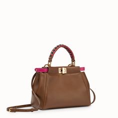 Fendi Peekaboo Outfit, Peekaboo Outfit, Fendi Peekaboo Mini, Fendi Peekaboo Bag, Outfit Brown, Brown Leather Flats, Brown Leather Bag