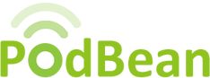 the podbean logo is shown in green and has a wifi symbol on it