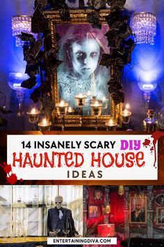 Diy Scary Halloween Decorations Outdoor, Diy Scary Halloween Decorations, Halloween Haunted House Ideas, Haunted House For Kids, House Halloween Party, Creepy Candles, Indoor Halloween Decor, Haunted House Halloween Party, Halloween Maze