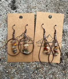 Handmade in Montana ❤️ Handmade Nature-inspired Earrings For Everyday, Nature-inspired Everyday Jewelry With Matching Earrings, Nature-inspired Handmade Earrings For Everyday, Handmade Nature-inspired Everyday Earrings, Nature-inspired Dangle Earrings, Unique Dangle Hoop Earrings With Natural Stones, Unique Hoop Earrings With Natural Stones, Handmade Teardrop Earthy Earrings, Unique Round Hoop Earrings With Natural Stones