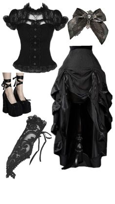 Goth Looks Outfits, Goth Looks, Goth Ideas, Outfits Gothic, Clothing Design Sketches, Ideas Outfit