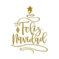 a christmas tree with the words feliz navidad written in spanish