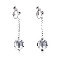 PRICES MAY VARY. 【Reflective Mirrored Balls】the silver reflective surface of the disco ball earring gives the earrings a dazzling shine, these silver mirror earrings can match the colors of your costume ensemble perfectly, and enable you stand out on the dancing floor. 【CLIP ON EARRINGS】these clip-on converters are silver plated,the color is bright and not easy to fade, convenient to wear, could be applied for long time; The earring converters designed with post is easy to clip on and wear witho Hypoallergenic Silver Dangle Clip-on Earrings, Silver Rhinestone Drop Clip-on Earrings, Silver Retro Metal Clip-on Earrings, Silver Metal Clip-on Earrings With Rhinestones, Halloween Mirror, Disco Ball Earrings, Silver Disco Ball, Mirror Earrings, Concert Wear