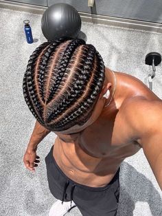 Men Haircut Black Man, Hair Braids Men Hairstyles, All Back Braid Styles For Men, Black Guys Hairstyles Braids, Men Braided Hairstyles Short Hair, Canerows Men, Braided Hairstyles On Men, Thick Cornrows Braids Men, Braided Mens Hair