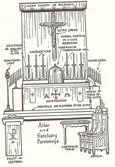 an image of a drawing on the screen with caption in english and spanish that reads latin mass society