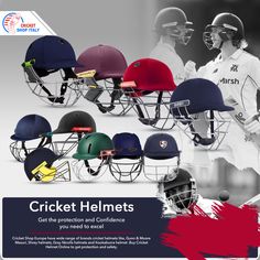 the cricket helmets are all different colors and sizes, but one helmet is not available