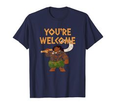 a t - shirt that says you're welcome with an image of a man holding a