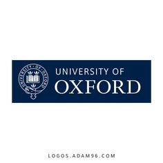 the university of oxford logo is shown on a blue and white sign that reads,