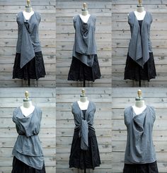 six pictures of different ways to wear a dress