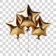 gold foil balloons with stars on them are placed in the shape of an eight - pointed star