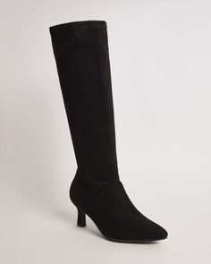 These gorgeous knee high sock boots feature a kitten stiletto heel, pointed toe and full inside zip. Knee High Sock Boots, William Black, Kitten Heel Boots, Black Kitten Heels, Sock Boots, Black Kitten, High Leg Boots, Formal Shirts For Men, Jd Williams