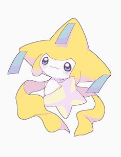 a drawing of a yellow and pink pokemon