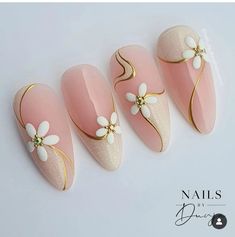 Nude Nails With Designs Art Ideas, Light Pink Flower Nails, Bridal Nail Art Indian, Fancy Nail Art, New Nail Art Design, Art Deco Nails, Elegant Nail Art, Spring Nail Designs, Fancy Nails Designs