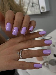 Purple  Collar   Plain Bare Nails Embellished   Beauty Tools Ongles Gel Violet, April Nails, Purple Nail Art, Nails Trend, Milky Nails, Lavender Nails, Nail Art Set