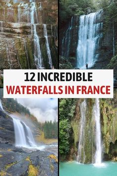 waterfalls in france with text overlay that reads 12 incredible waterfalls in france