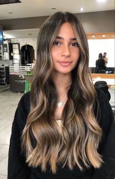 Hair Color For Square Face Shape, Soft Blonde Highlights On Black Hair, Honey Blonde Hair On Black Hair, Level 8 Balayage On Dark Hair, Balayage On Brown Girl, From Black Hair To Blonde, Money Piece Lowlights, Grown Out Balayage Brunettes, Caramel Highlights With Money Piece