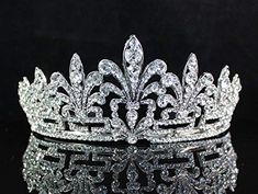 PRICES MAY VARY. You are looking at exquisite Vintage Styled tiara crown with combs. Sparkling Clear Genuine Austrian rhinestones are set in a beautiful silver-plated setting. All rhinestones sparkle a lot! Side hair combs are for extra security. This piece is perfect for pageant, wedding, prom or any special occasions. Thanks for looking! Size: Center section is 2.5"H, tiara is 6'' in diameter (can be gently adjust to comfortable fit). Condition: Brand New You are looking at exquisite Vintage S Veil Headband, Crystal Crown Tiaras, Comb Veil, Pageant Crowns, Organizing Hair Accessories, Crystal Tiara, Tiara Crown, Bridal Comb, Crystal Tiaras