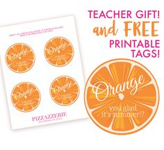 an orange slice with the words free printable tags