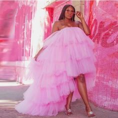 Pink Puffy Dress, Homecoming Dresses High Low, Strapless Prom Dress, Puffy Dresses, Tulle Homecoming Dress, Dresses High Low, Formal Party Dress, Ball Gowns Prom, Tulle Prom Dress