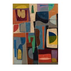 an abstract painting with different colors and shapes