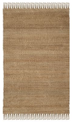 a brown rug with fringes on top