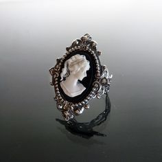 Luxury Victorian Filigree Ring For Gift, Luxury Victorian Filigree Ring Collectible, Luxury Victorian Filigree Ring For Women, Luxury Ornate Filigree Ring As Gift, Luxury Elegant Black Filigree Ring, Luxury Victorian Filigree Ring, Luxury Black Filigree Ring, Luxury Victorian Black Ring, Luxury Victorian Rings As Gifts