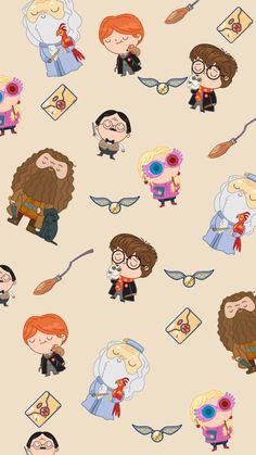 the wizard and his friends are depicted in this pattern