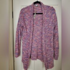 New With Tag Moral Fiber Cute, Fuzzy And Cozy Pink Purple Multi Color Cardigan Sweater Size Large Comes From Smoke Free Home Don't Be Shy - Send Me Your Best Offer Casual Purple Soft Knit Cardigan, Cozy Purple Knit Cardigan, Trendy Purple Long Sleeve Cardigan, Purple Long Sleeve Casual Cardigan, Casual Long Sleeve Purple Cardigan, Casual Purple Long Sleeve Cardigan, Purple Knit Cardigan For Fall, Purple Winter Cardigan For Layering, Purple Long Sleeve Cardigan For Winter