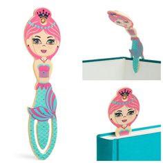 the little mermaid doll has pink hair and blue eyes