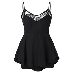 Plus Size Spaghetti Strap High Low Peplum Women Tank Top - Black - 4U25049114 - Women's Clothing, Plus Size Women's Clothing  #PlusSizeWomensClothing #Women's #Clothing # #Plus #Size #Women's #Clothing Cheap Tank Tops, Peplum Tank Top, Black Cami Top, Plus Size Tank Tops, Trendy Plus Size Clothing, Plus Size Womens Clothing, Fashion Seasons, Fashion Tops, Cami Tops