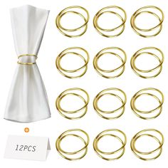 12 pairs of gold plated metal rings