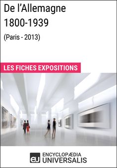 a poster with people walking through an art gallery in pink and white text reads, de l'allemagne 1080 - 1939 paris - 2013