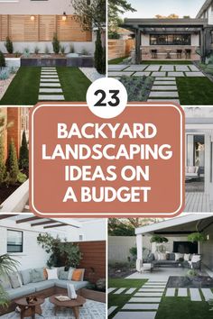 Collage showcasing budget-friendly backyard landscaping ideas with greenery, pathways, and cozy seating areas. Colorful Flower Beds, Plant Arrangements, Diy Garden Trellis, Landscaping Ideas On A Budget, Building A Raised Garden, Cozy Patio, Backyard Landscaping Ideas, Outdoor Spa, Stylish Lighting